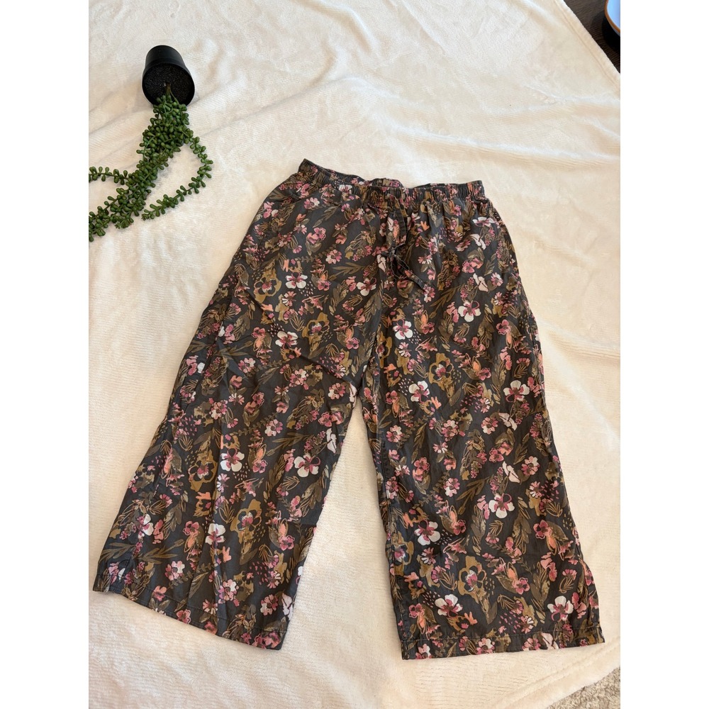Uniqlo Relaco LOT OF 2 Wide Leg Floral Lounge Pants Small 100% Cotton Loungewear - Picture 6 of 6